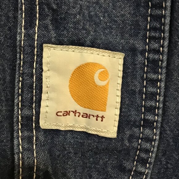 Vintage Men's Carhartt Medium Wash Overalls with Brass Hardware Size 36 x 30 - Picture 5 of 12
